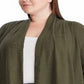 Cardigan de malha waffle de algodão plus size Ralph Lauren feminino, verde, tamanho 2X