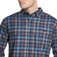 Camisa xadrez de flanela escovada vintage masculina à prova de intempéries, azul, tamanho XXX-G