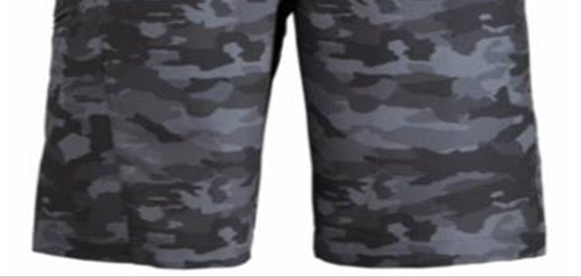 Shorts Dri Tec Hybrid Masculino Hi-Tech com Estampa Camuflada e Elástica, Cinza, Tamanho 38