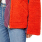 Jaqueta feminina Rivington Sherpa Shearling Colorblock, vermelha, tamanho grande