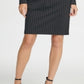 Vestido feminino DKNY com listras de strass e manga comprida, decote em V acima do joelho, para usar no trabalho, preto, tamanho 10