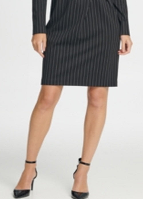 Vestido feminino DKNY com listras de strass e manga comprida, decote em V acima do joelho, para usar no trabalho, preto, tamanho 10