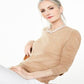 Suéter de cashmere com gola redonda Charter Club marrom, tamanho pequeno G