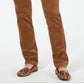 Calça de veludo cotelê feminina Lexington com perna reta, marrom, tamanho 12, pequena