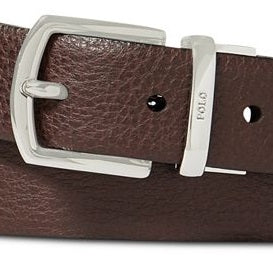 Cinto reversível de couro Pebble masculino Polo Ralph Lauren, marrom, tamanho 32