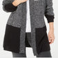 Karen Scott Petite Cardigan Colorblocked Preto Tamanho Petite G