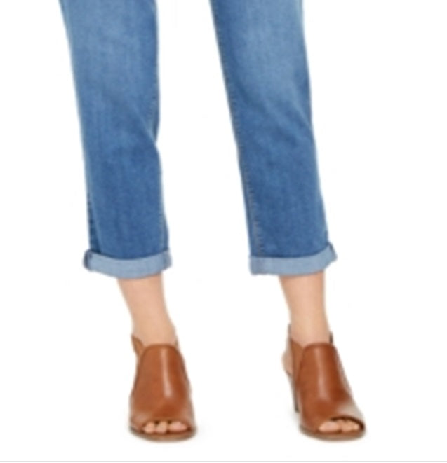 Jeans estilo namorado Ella com punho feminino, azul, tamanho pequeno médio