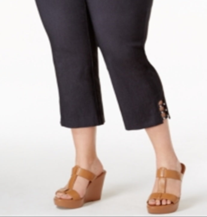 Calça Capri Feminina JM Collection Azul Tamanho 0X