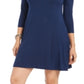 Vestido estilo &amp; co, estilo petite swing, azul, tamanho petite, tamanho S