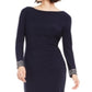Vestido longo tubinho feminino Vince Camuto manga comprida azul tamanho 14