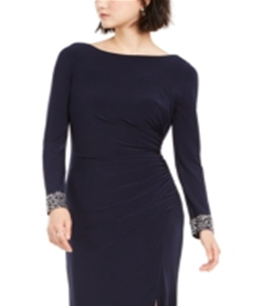 Vestido longo tubinho feminino Vince Camuto manga comprida azul tamanho 14