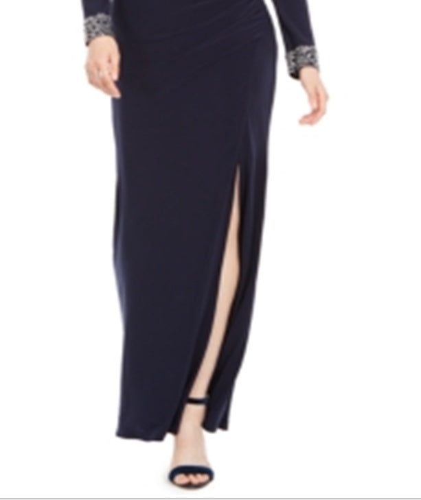Vestido longo tubinho feminino Vince Camuto manga comprida azul tamanho 14