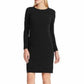 Vestido justo acima do joelho Ralph Lauren feminino, manga longa, preto, tamanho 2 P