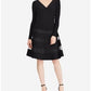Vestido de malha com acabamento em tule Ralph Lauren feminino, preto, tamanho 14