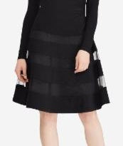 Vestido de malha com acabamento em tule Ralph Lauren feminino, preto, tamanho 14