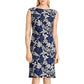 Vestido curto estampado Ralph Lauren para coquetel, azul-marinho, tamanho 12, feminino
