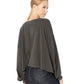Blusa feminina Free People com manga longa e decote em V, cinza, tamanho pequeno