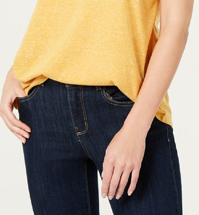 Camiseta feminina com estampa gráfica Style &amp; Co, amarela, tamanho pequeno P