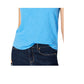 Camiseta feminina com decote em V e bolso, estilo &amp; co, azul, tamanho pequeno P
