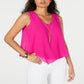 Thalia Sodi Blusa Feminina Sem Mangas Rosa Tamanho Médio