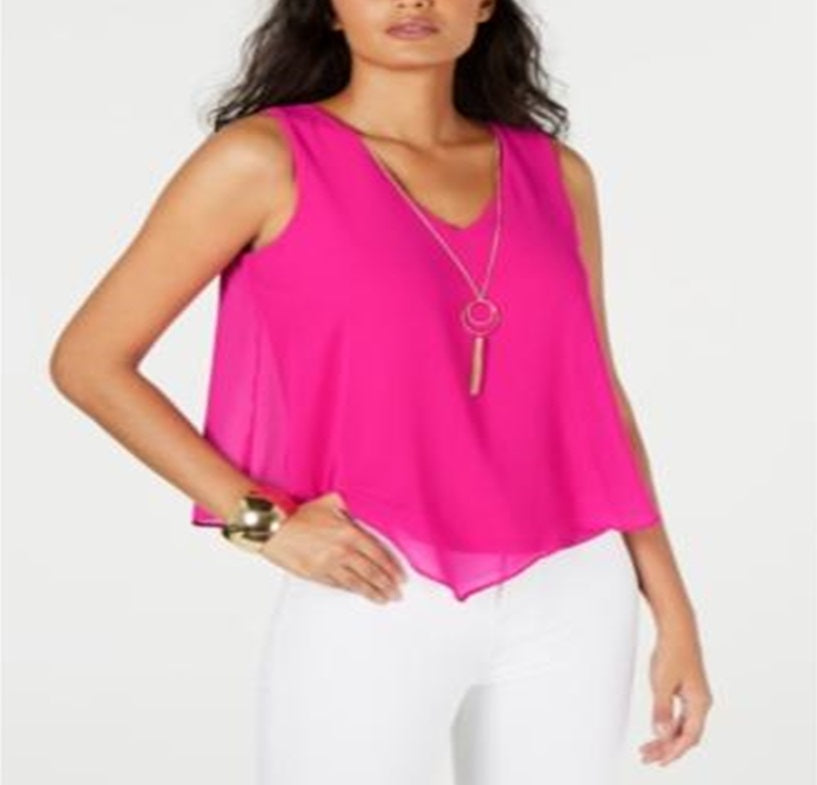 Thalia Sodi Blusa Feminina Sem Mangas Rosa Tamanho Médio