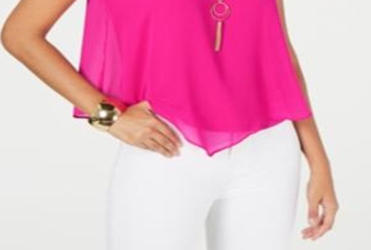 Thalia Sodi Blusa Feminina Sem Mangas Rosa Tamanho Médio