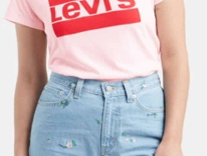 Camiseta Levi's Feminina de Algodão com Logotipo Gráfico Rosa Tamanho XXG
