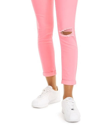 Calça jeans skinny Tinseltown Junior's Neon Wash rosa tamanho 9