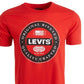Camiseta Levi's Masculina com Logotipo Circular Vermelha Tamanho Médio