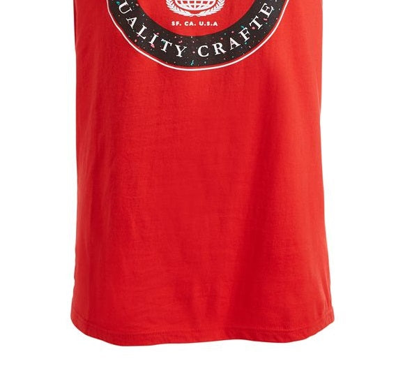 Camiseta Levi's Masculina com Logotipo Circular Vermelha Tamanho Médio