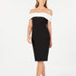 Vestido tubinho com estampa de blocos de cores e ombro de fora Calvin Klein feminino, preto, tamanho 6