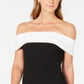 Vestido tubinho com estampa de blocos de cores e ombro de fora Calvin Klein feminino, preto, tamanho 6