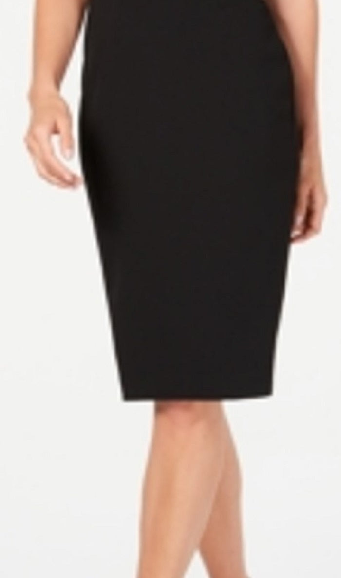 Vestido tubinho com estampa de blocos de cores e ombro de fora Calvin Klein feminino, preto, tamanho 6