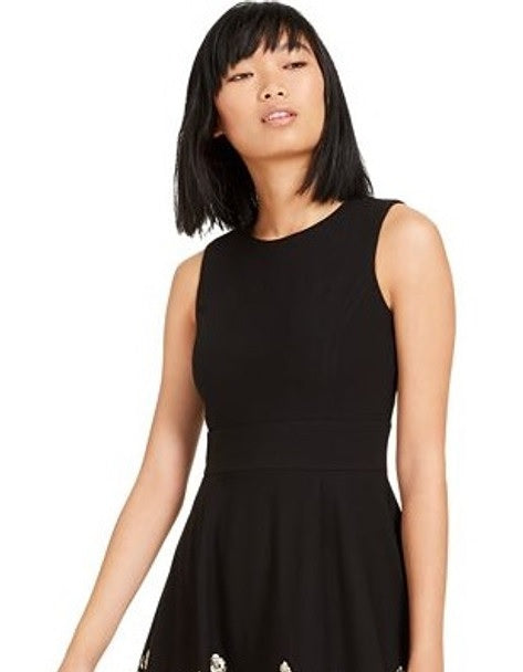 Vestido Calvin Klein Feminino Bordado A Line Preto Tamanho 2