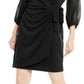 Vestido envelope feminino com mangas bufantes da INC International Concepts, preto, tamanho P