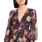 Vestido Blusa Feminino Bar III Estampado com Confete e Manga Longa Preto Tamanho 2XL