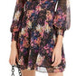 Vestido Blusa Feminino Bar III Estampado com Confete e Manga Longa Preto Tamanho 2XL