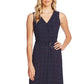 Vestido feminino Vince Camuto estampado sem mangas com cinto, azul, tamanho 10