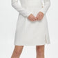 Vestido curto feminino DKNY de manga comprida e decote em V, branco, tamanho 16
