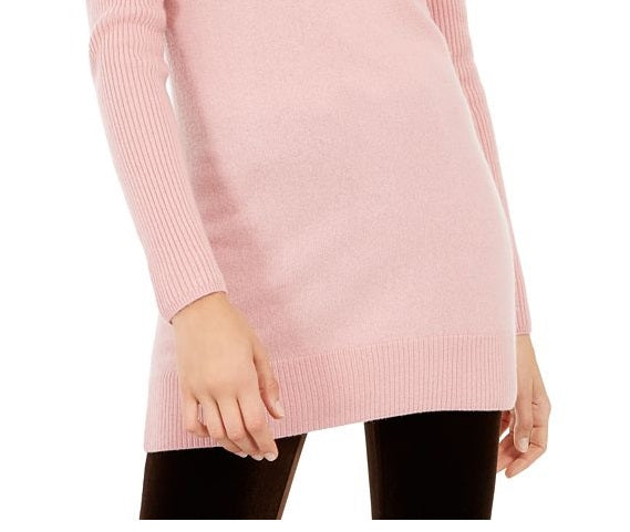 Suéter túnica de cashmere feminino INC com decote canoa, rosa, tamanho M