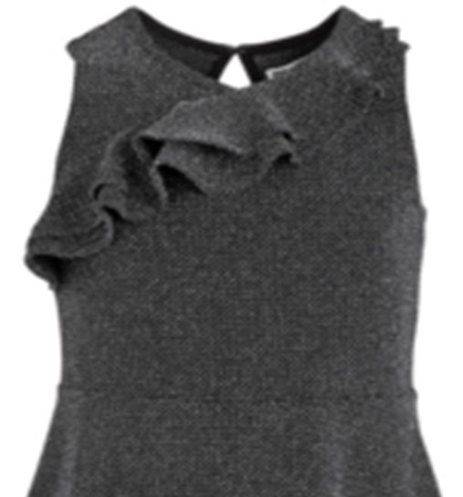 Vestido metálico com babados Epic Threads Big Girls, preto, tamanho G