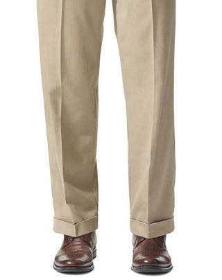 Calça Dockers Masculina Comfort Relaxed Plissada com Punhos Caqui Stretch Tamanho 40X30