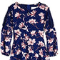Vestido floral feminino Us Angels com mangas curtas, azul, tamanho 16