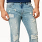 Calça jeans masculina American Rag Vintage Wash Distressed Azul Tamanho 29X30