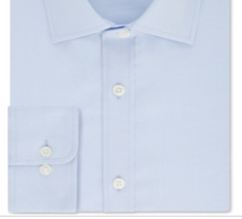 Camisa social masculina Tommy Hilfiger Athletic Fit Performance Stretch Th Flex Collar Solid Azul Tamanho 16,5x-36-37-G