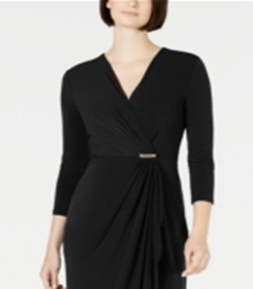 Vestido envelope falso feminino Charter Club Hardware, preto, tamanho GG