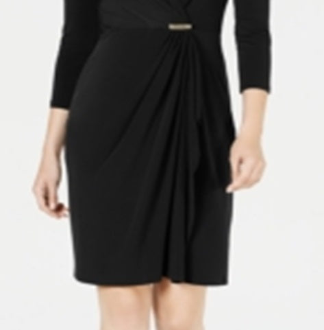 Vestido envelope falso feminino Charter Club Hardware, preto, tamanho GG