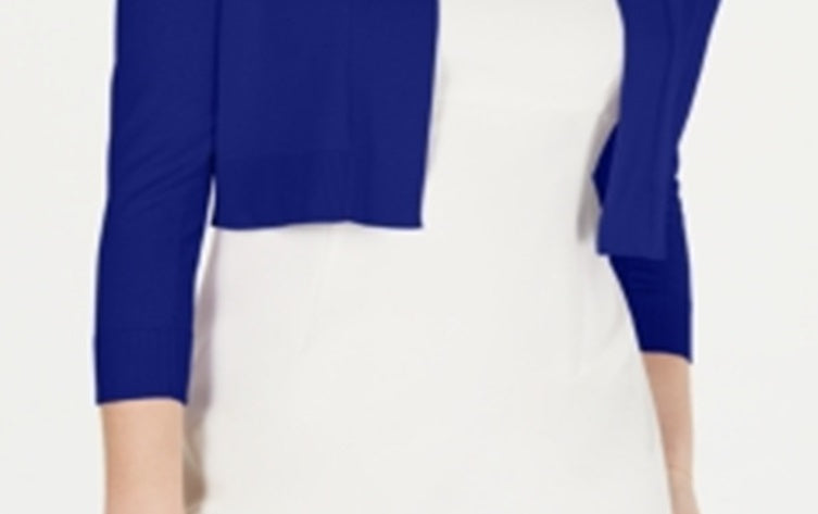 Calvin Klein Cardigan Feminino Liso Azul Tamanho M