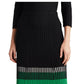 Ralph Lauren Feminino Cintura Alta Cintura Cintura Alta Abaixo do Joelho Saia Corta-vento Preta Tamanho XX-G