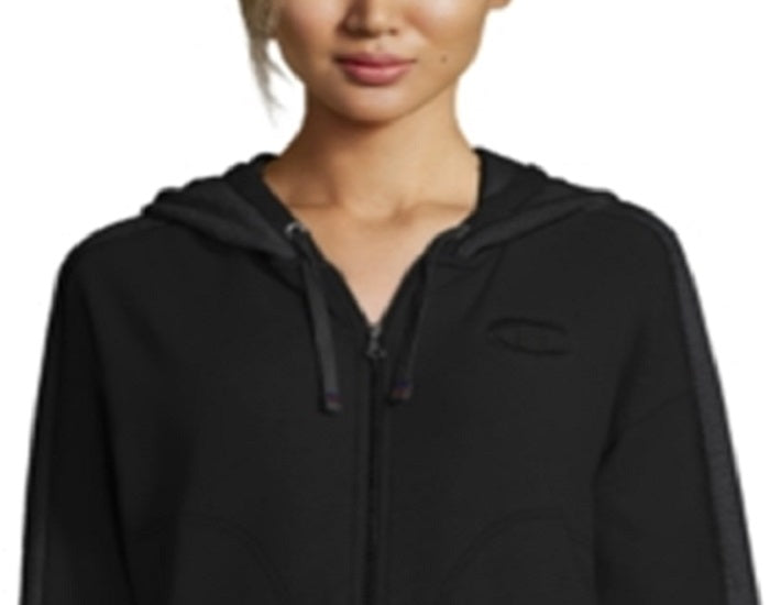 Moletom com capuz feminino Champion Herringbone Fitness, preto, tamanho médio
